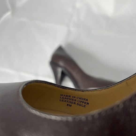 Michael Michael Kors Leather Pumps Chocolate Brown Croc Effect Embossed Size 8 - Picture 8 of 12